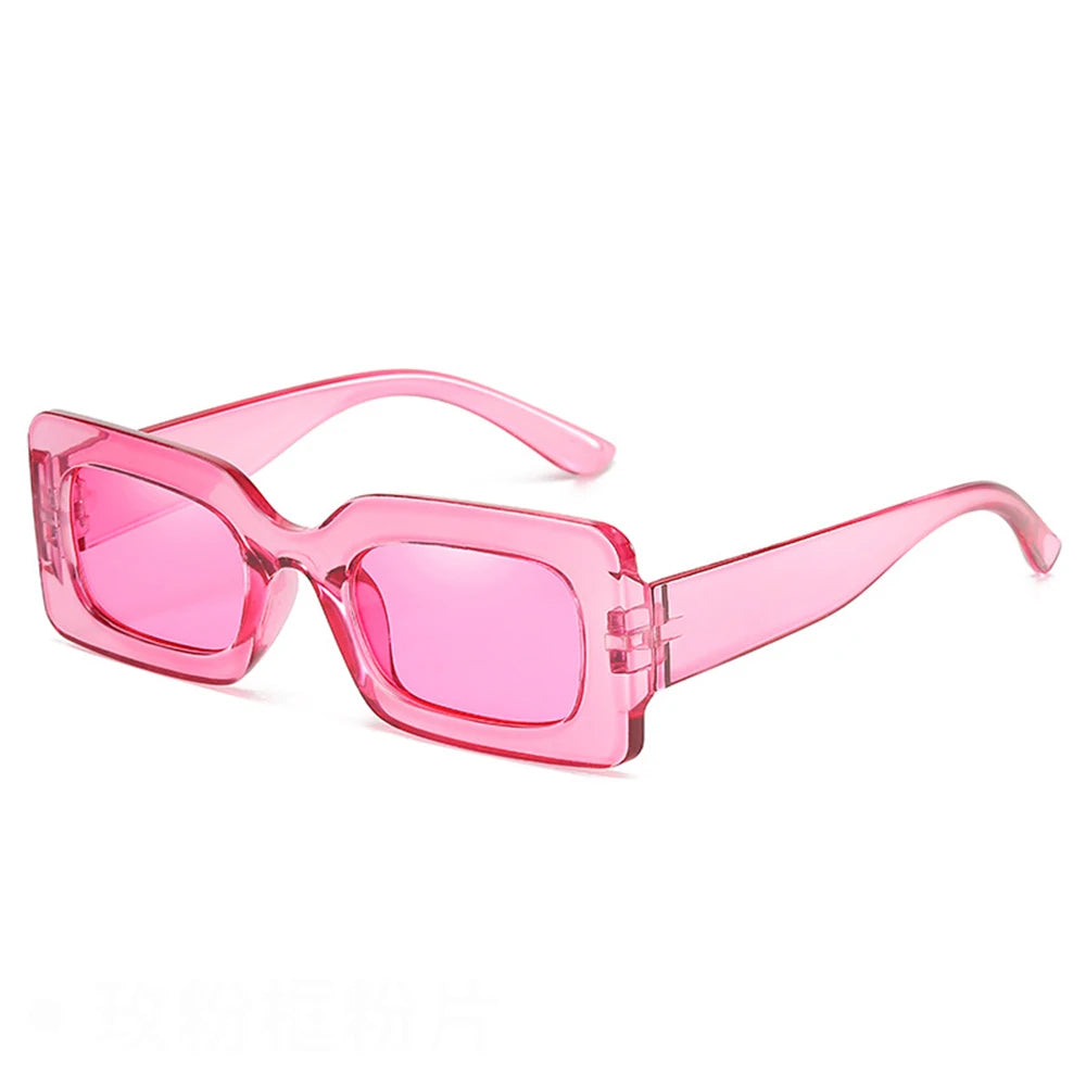 Les lunettes de soirée rectangulaires translucides rose