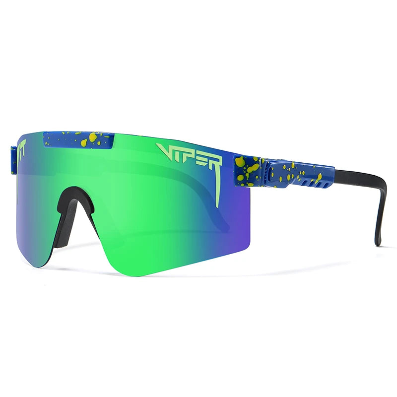 Les lunettes de vitesse extravagantes bleu vert