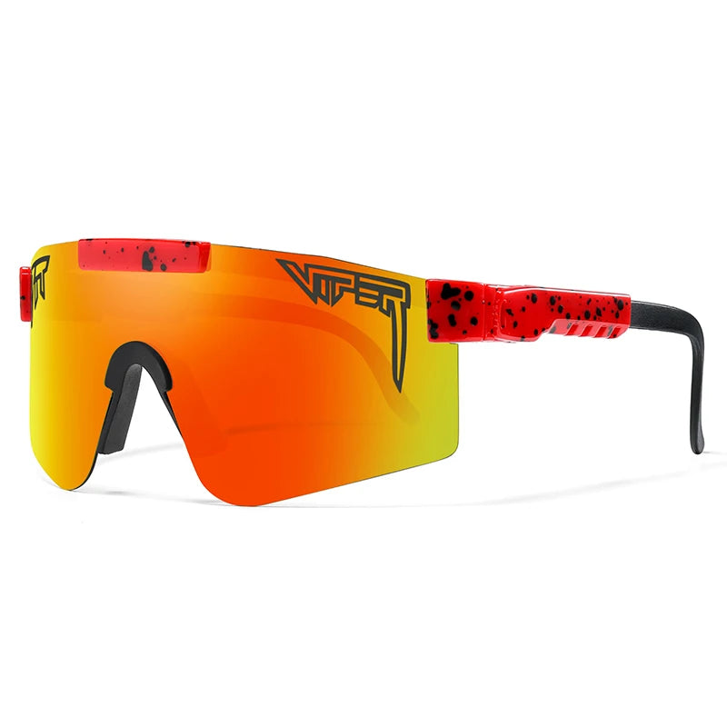 Les lunettes de vitesse extravagantes orange rouge