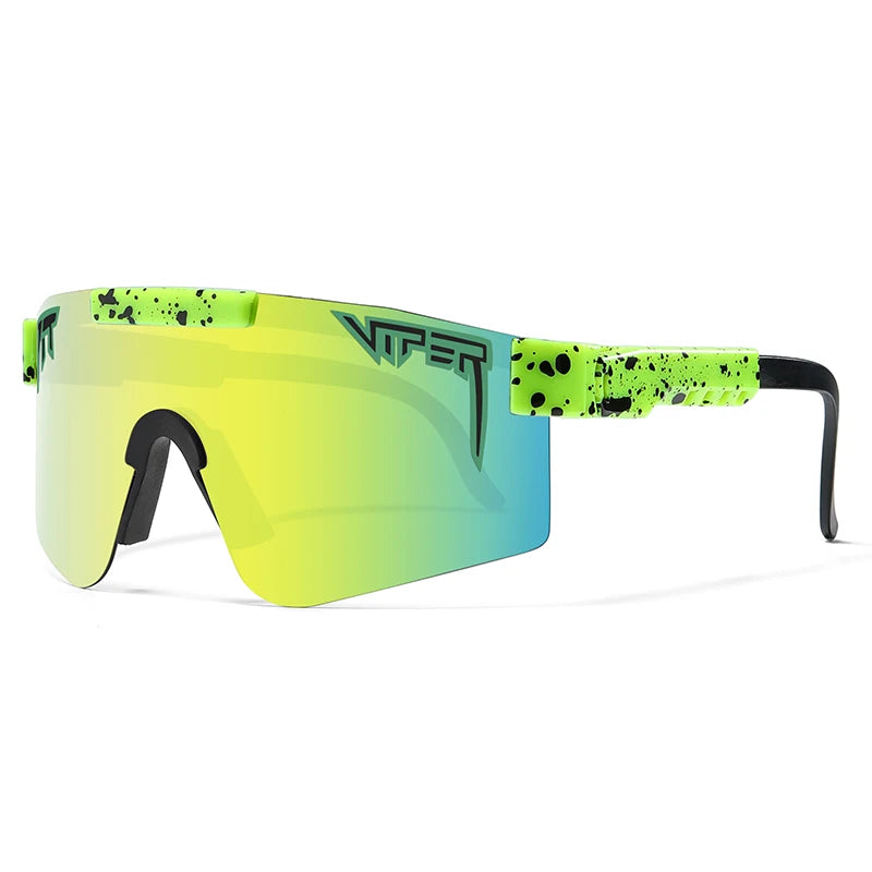 Les lunettes de vitesse extravagantes vert fluo