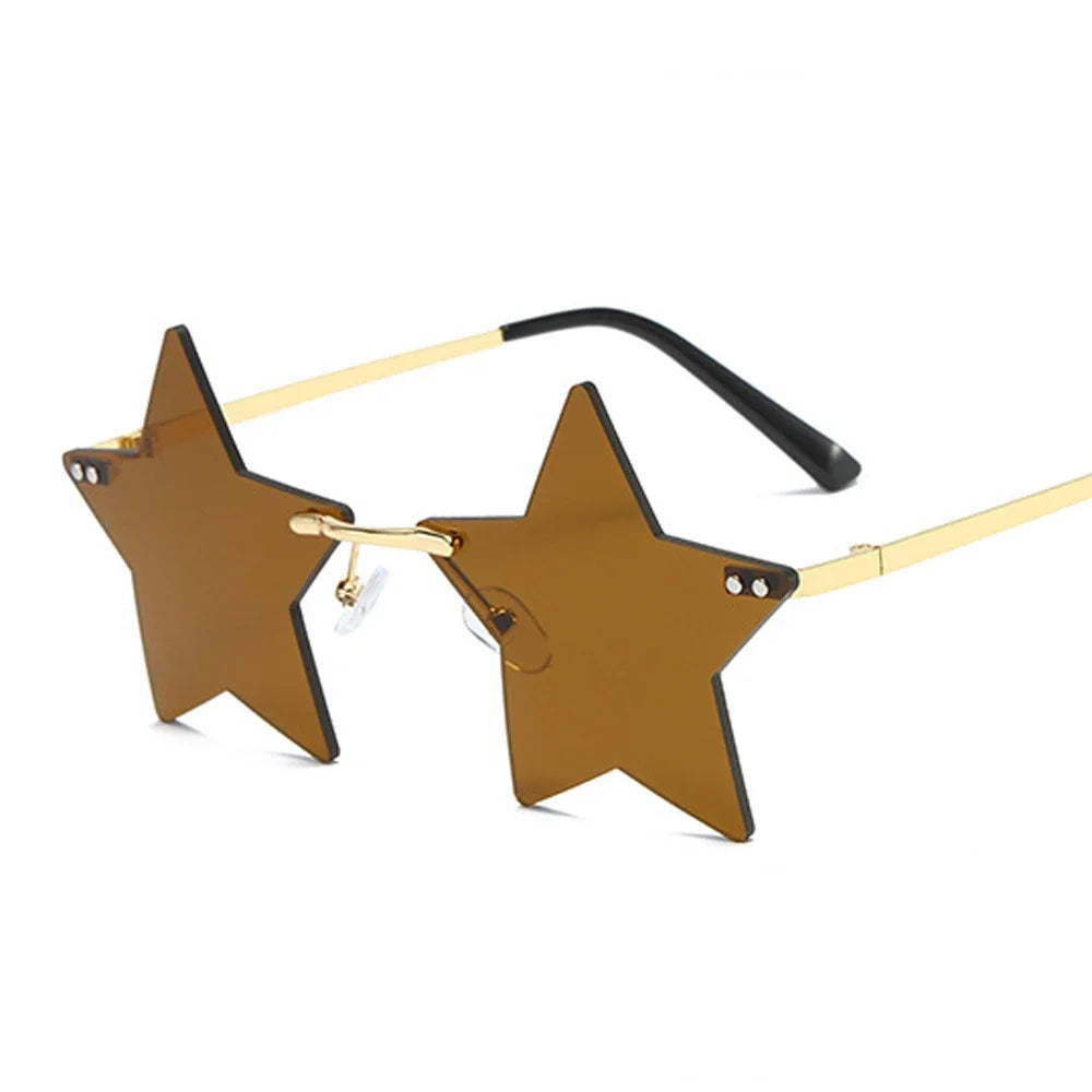 Lunettes de festival en forme d'étoile marron