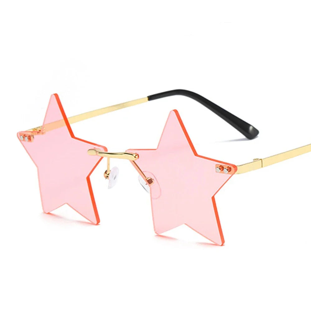 Lunettes de festival en forme d'étoile rose