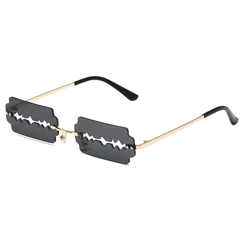 Lunettes de festival en forme de lame de rasoir noir