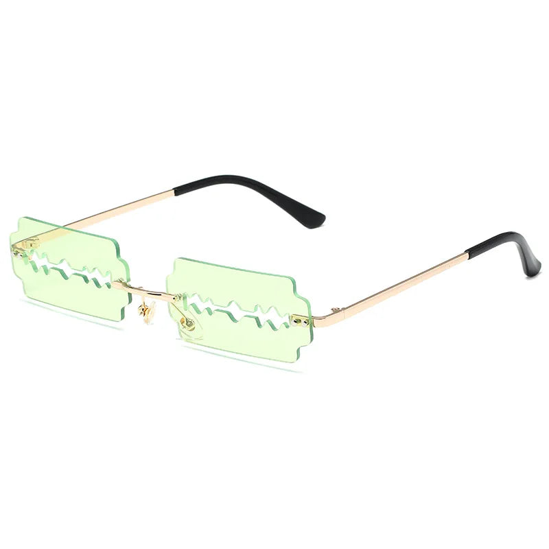 Lunettes de festival en forme de lame de rasoir vert