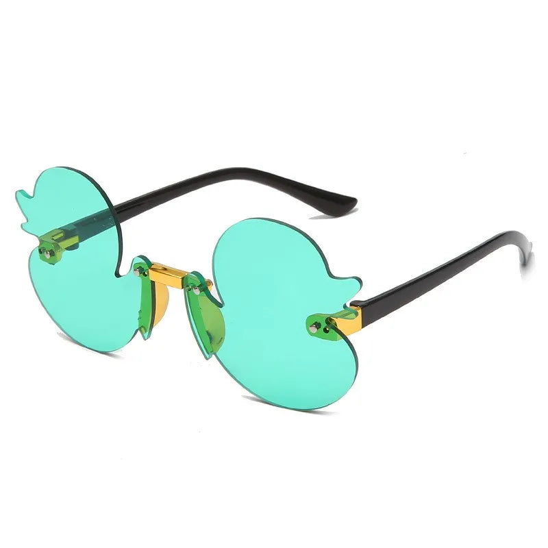 Lunettes de soirée festival en forme de canard bleu vert