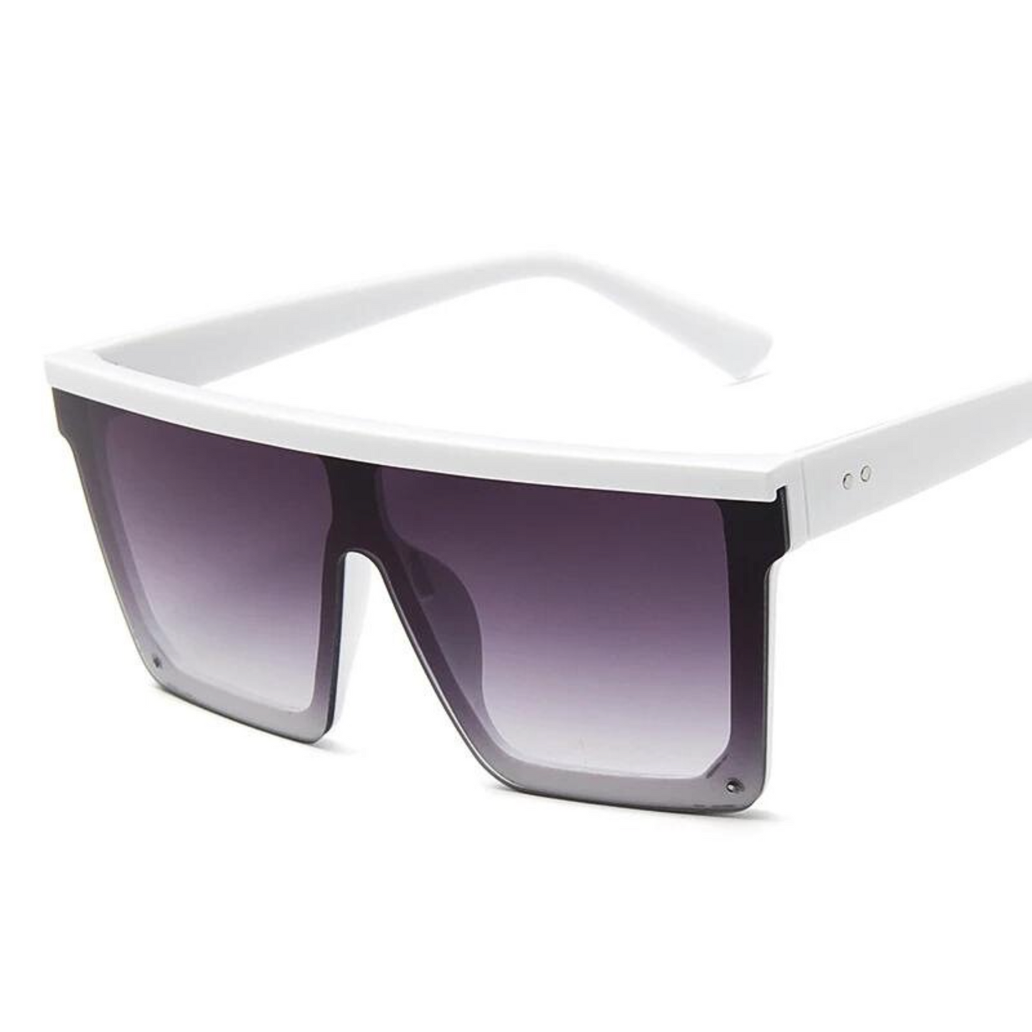 lunettes de soirée à la monture large et carré blanc et noir