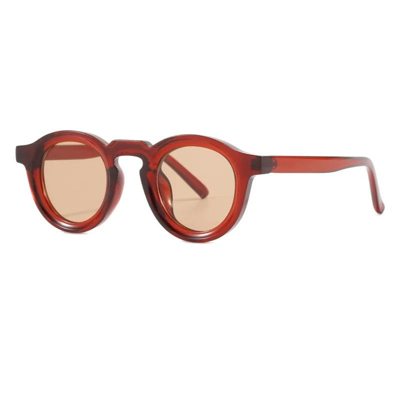 lunettes de soirée forme ronde marron