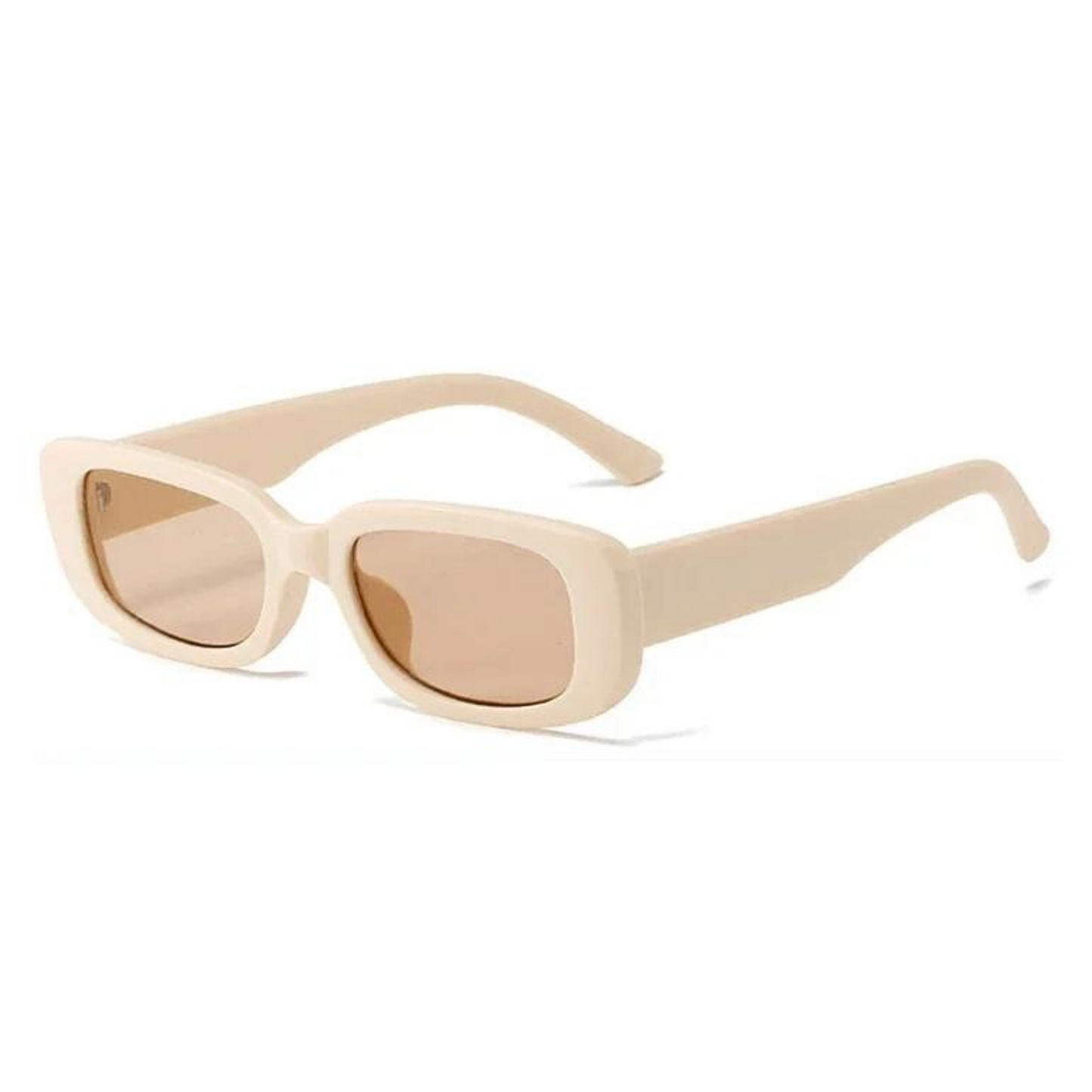 lunettes de soirée rectangulaire indémodable blanc crème