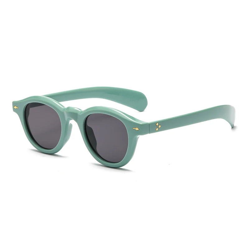 lunettes de soleil de festival rondes bleu