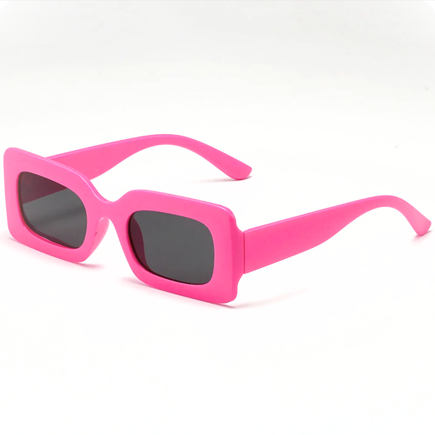 Les lunettes de soirée en forme rectangulaire monture large rose vif