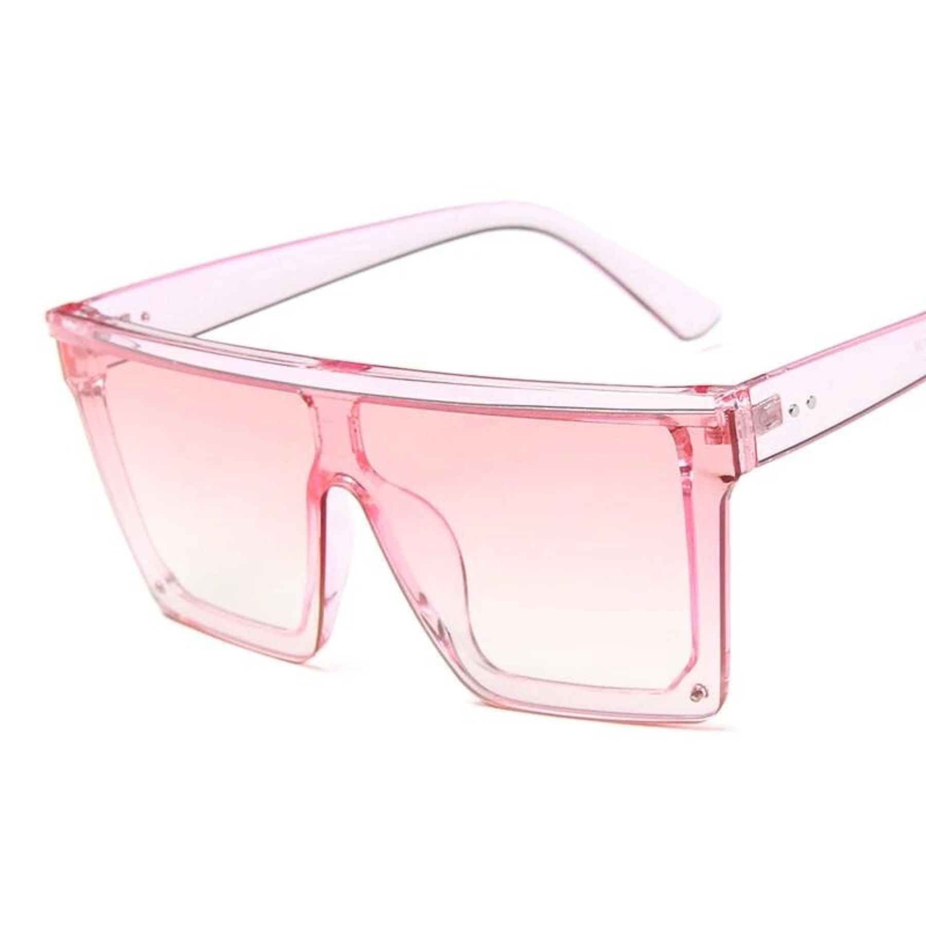 Les lunettes de soirée à la monture large rose