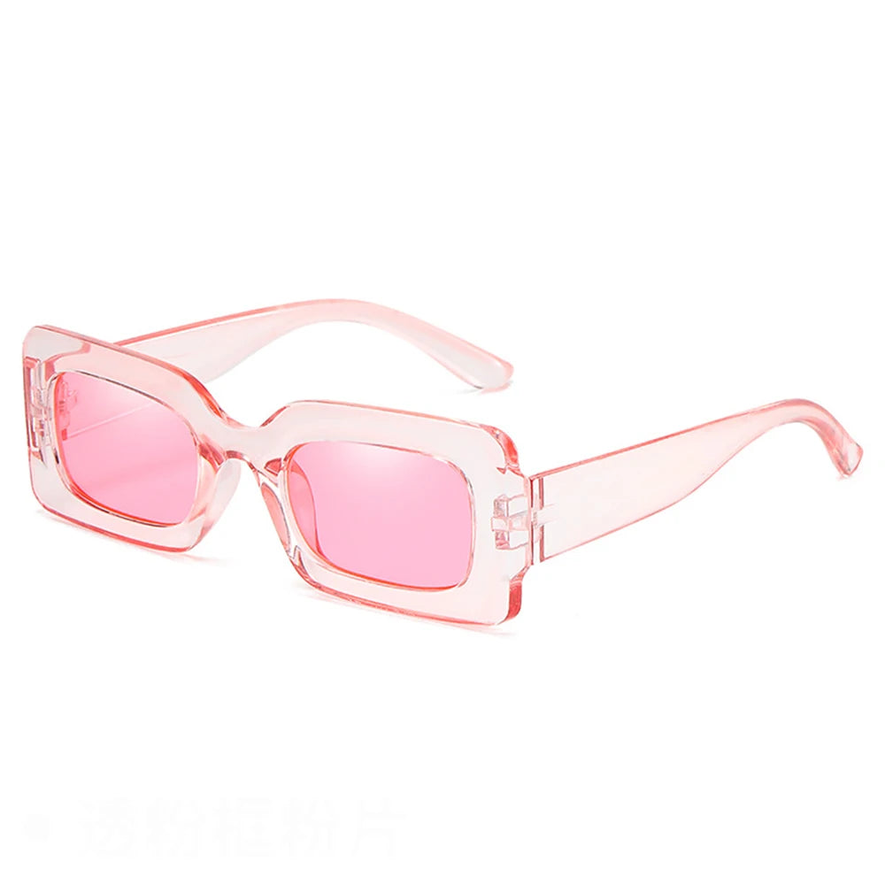 Les lunettes de soirée rectangulaires translucides rose pale