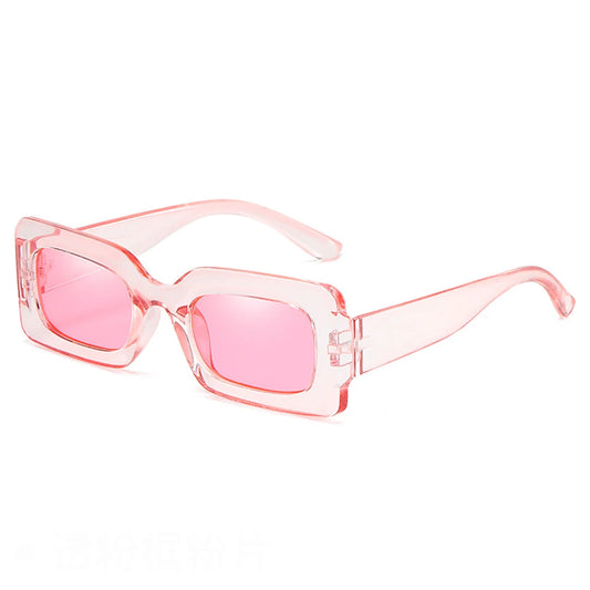 Les lunettes de soirée rectangulaires translucides rose pale