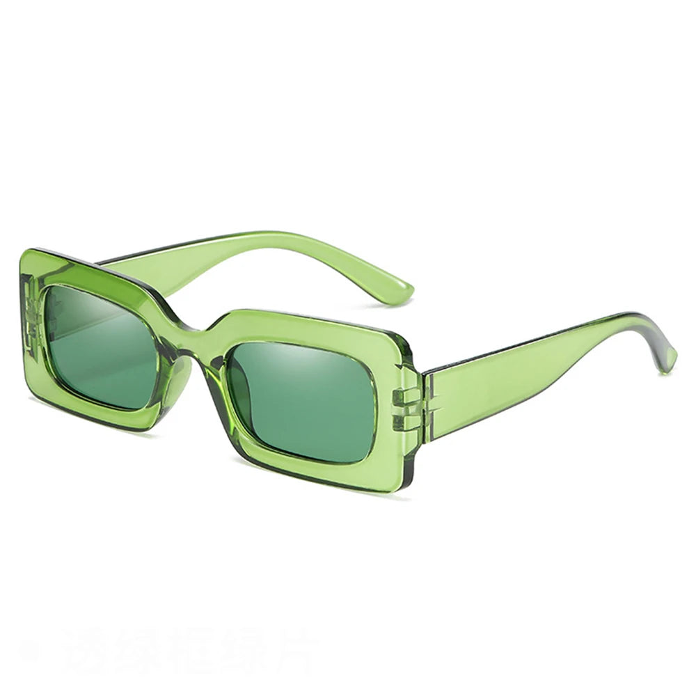 Les lunettes de soirée rectangulaires translucides verte