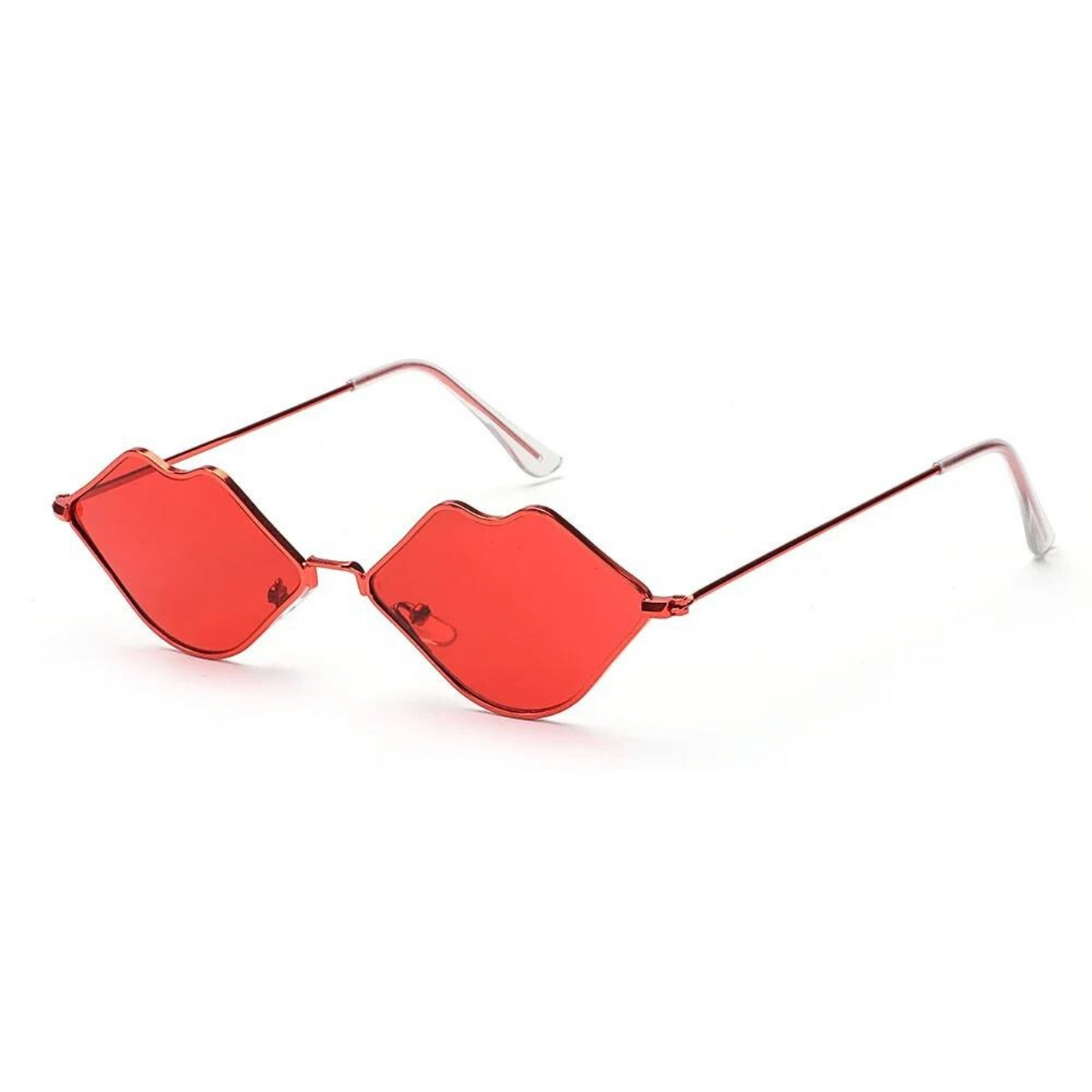 Lunettes de festival en forme de bouche bisou rouge