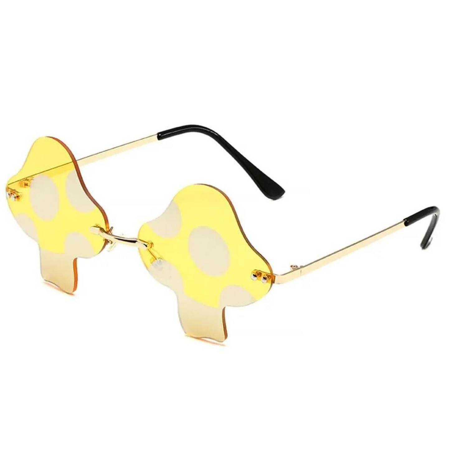 Lunettes de festival en forme de champignon jaune