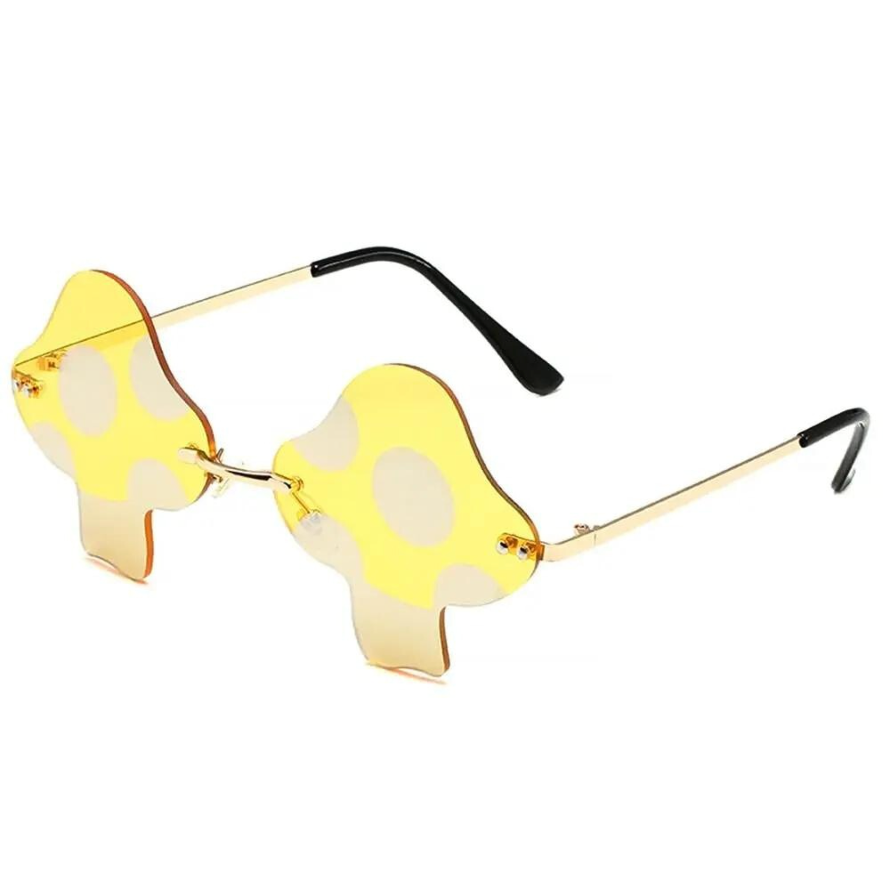 Lunettes de festival en forme de champignon jaune