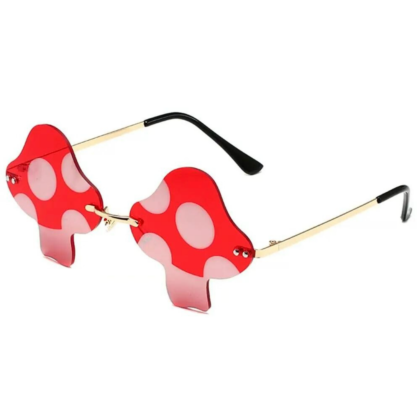 Lunettes de festival en forme de champignon rouge