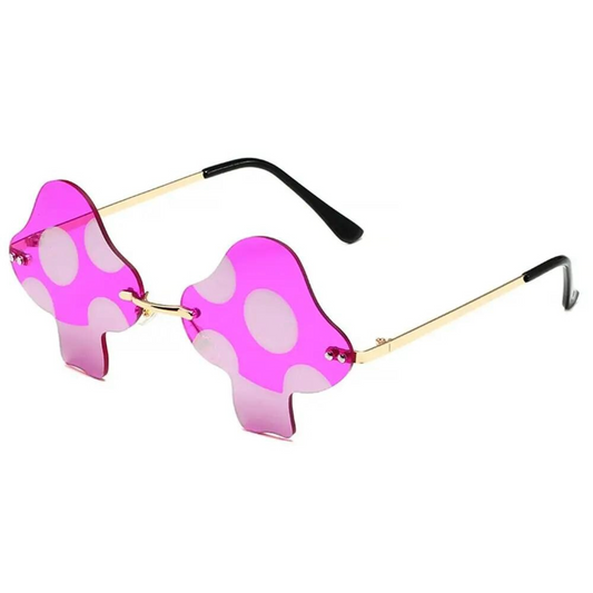 Lunettes de festival en forme de champignon violet