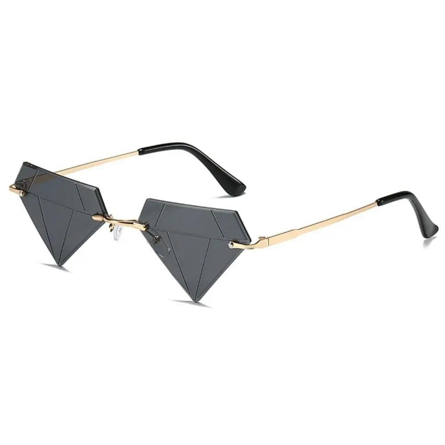 Lunettes de festival en forme de diamant noir