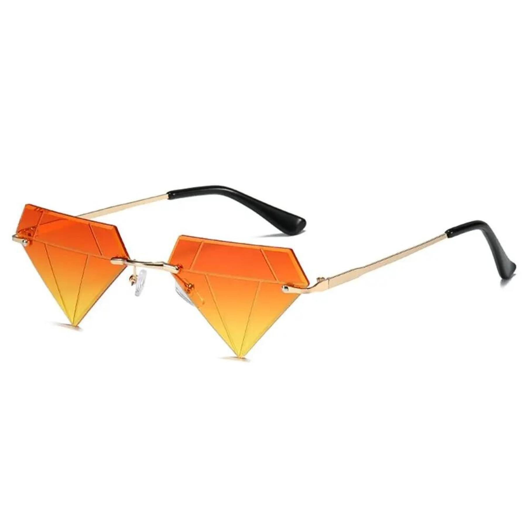 Lunettes de festival en forme de diamant orange
