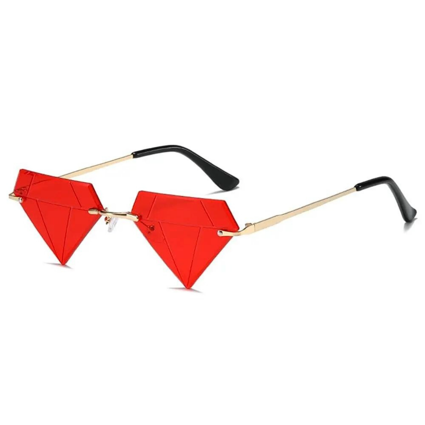 Lunettes de festival en forme de diamant rouge