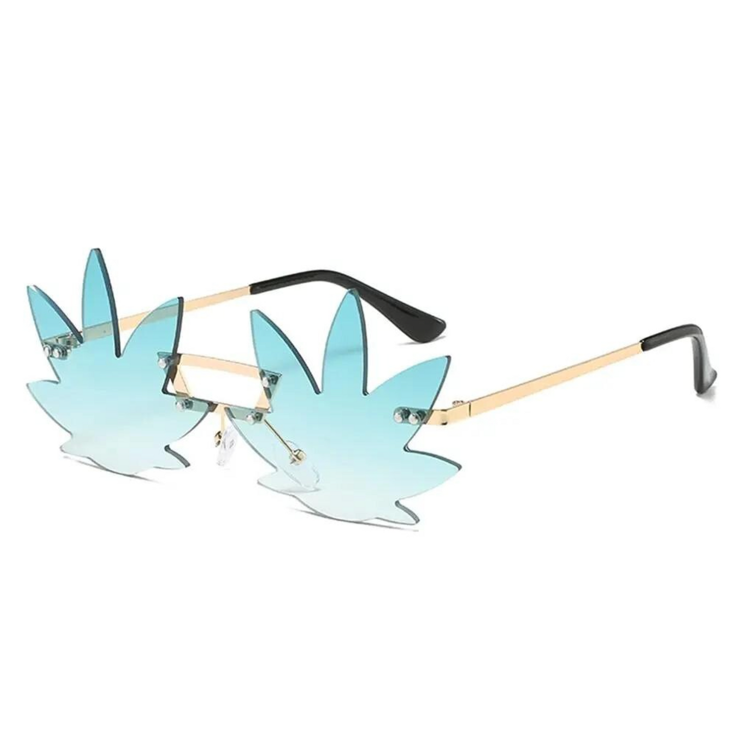 Lunettes de festival en forme de feuille d'érable bleu