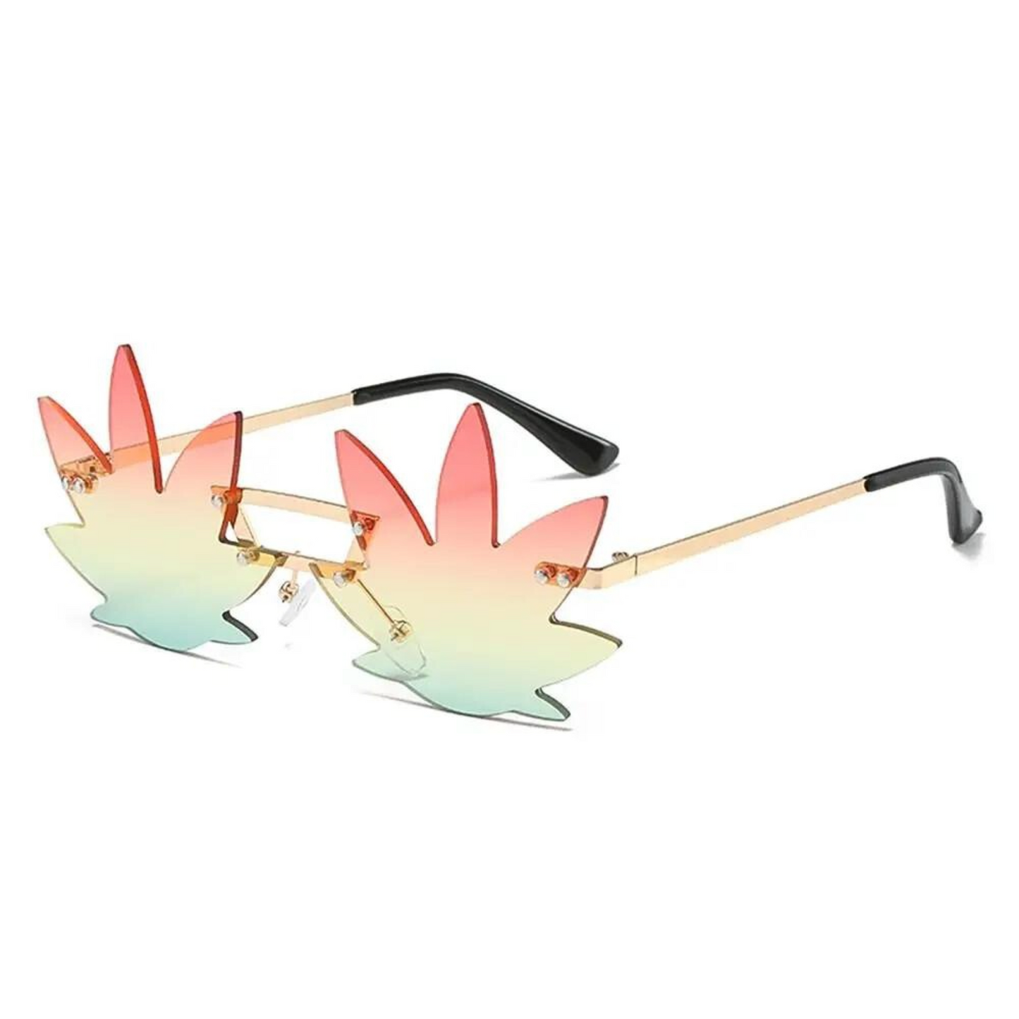 Lunettes de festival en forme de feuille d'érable multicolor