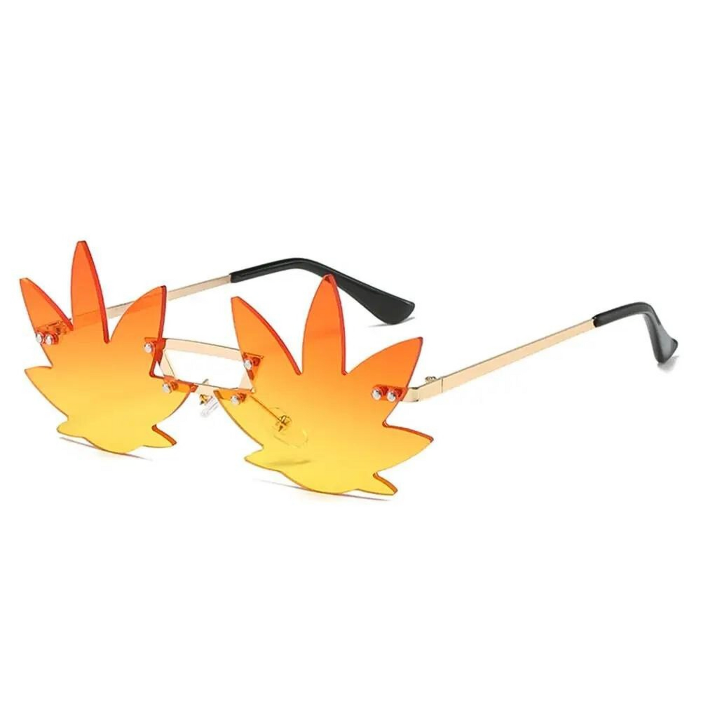 Lunettes de festival en forme de feuille d'érable orange