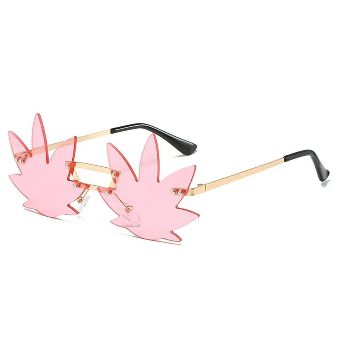 Lunettes de festival en forme de feuille d'érable rose