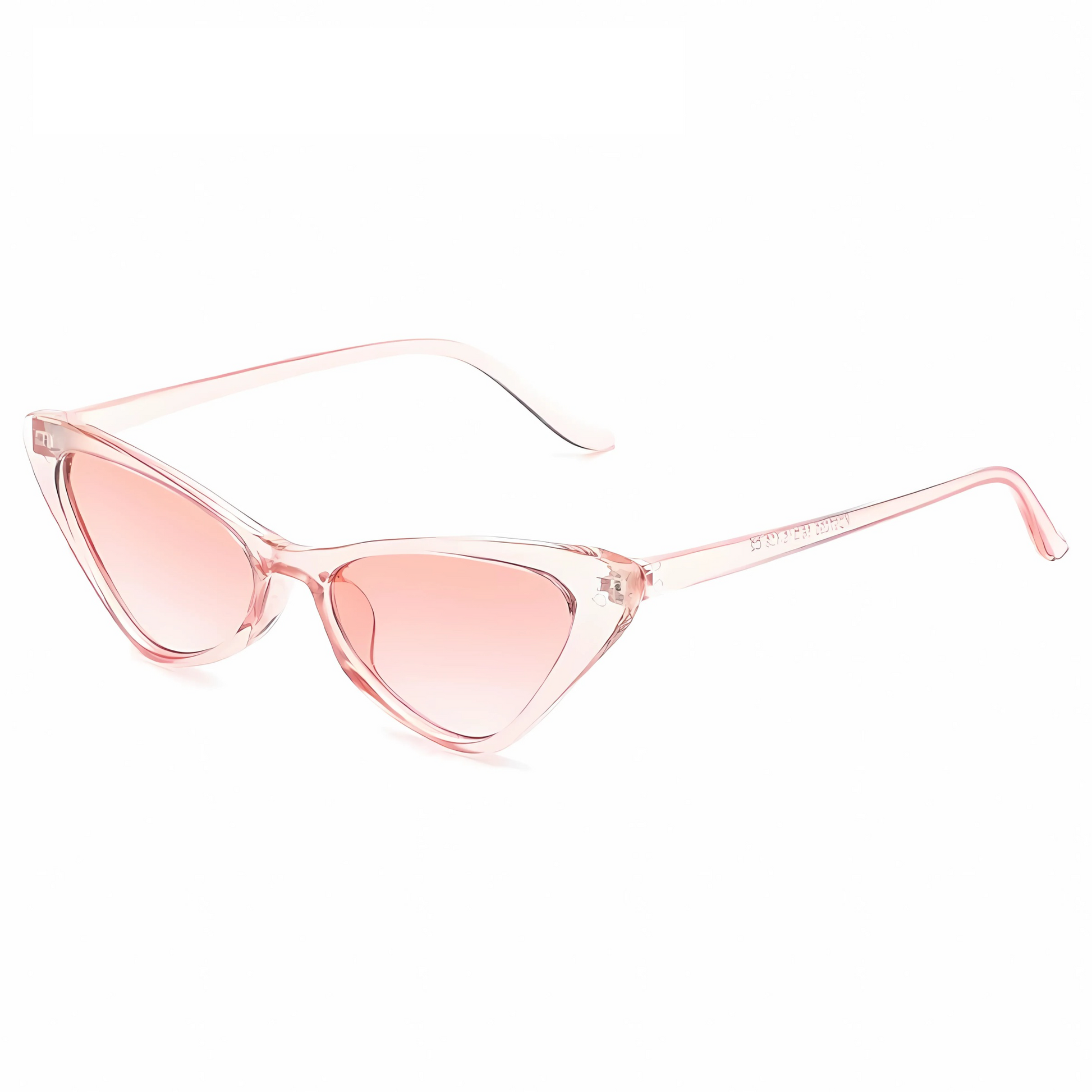 Lunettes de soirée translucides œil de chat rose