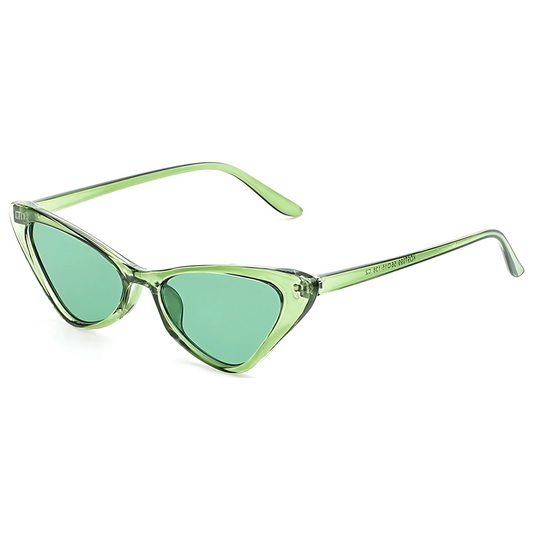 Lunettes de soirée translucides œil de chat verte