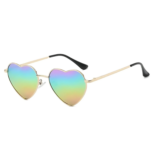 lunettes de festival en forme de cœur arc en ciel
