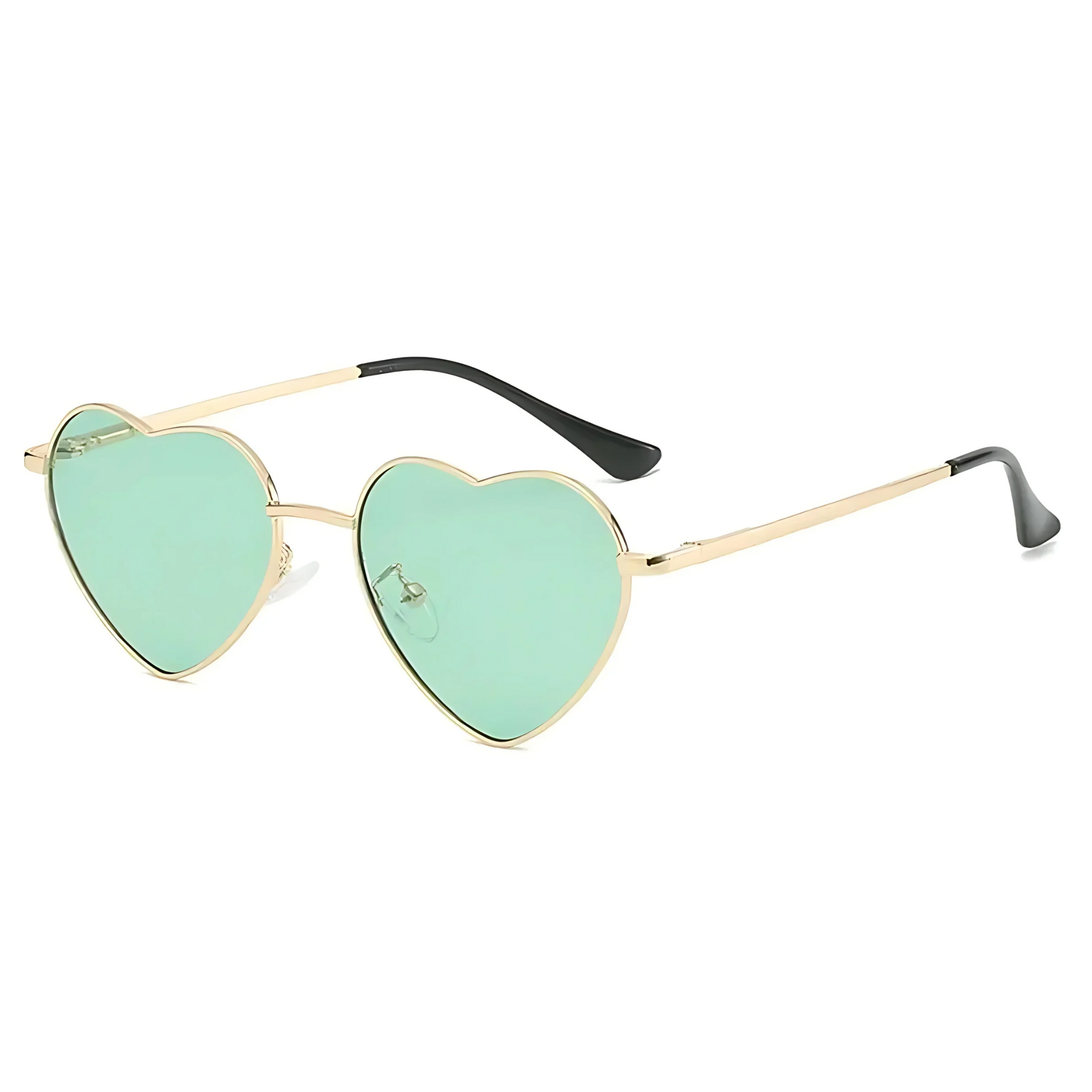 lunettes de festival en forme de cœur bleu vert