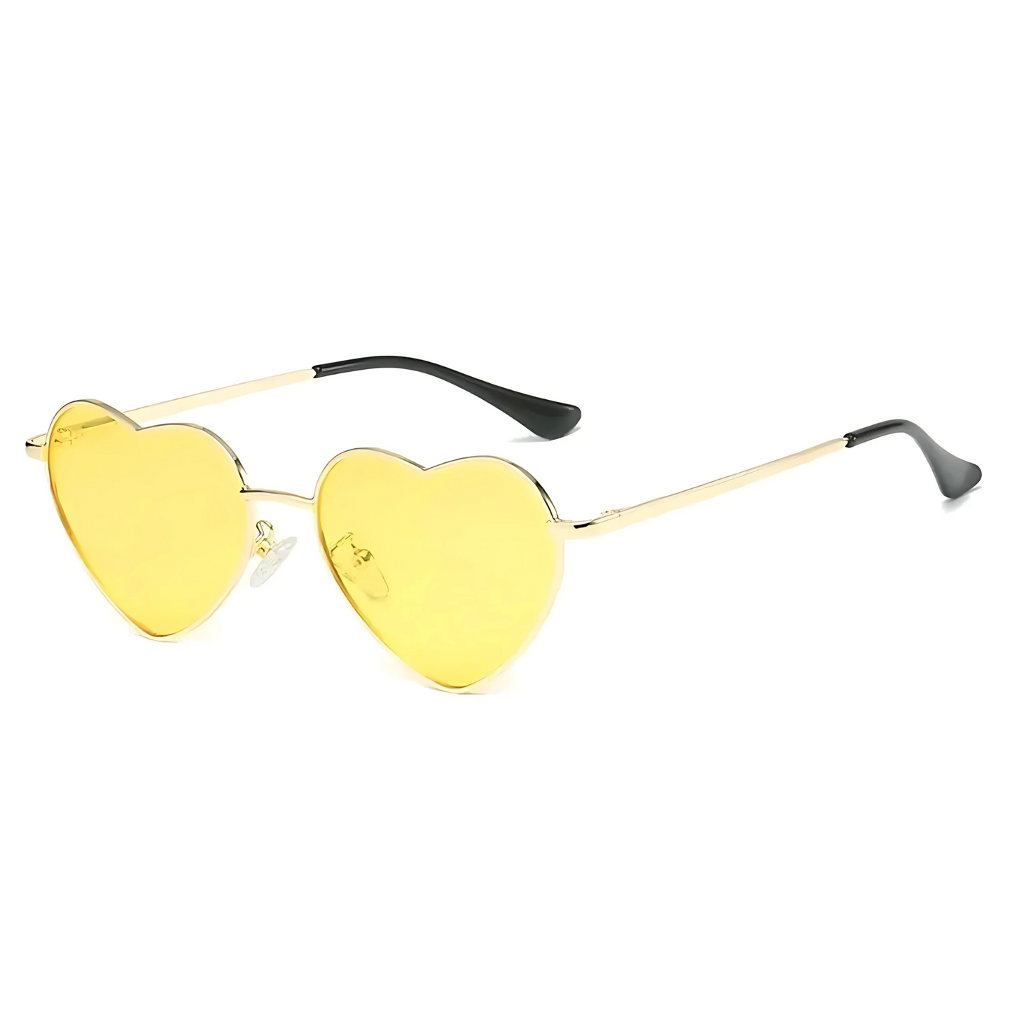 lunettes de festival en forme de cœur jaune