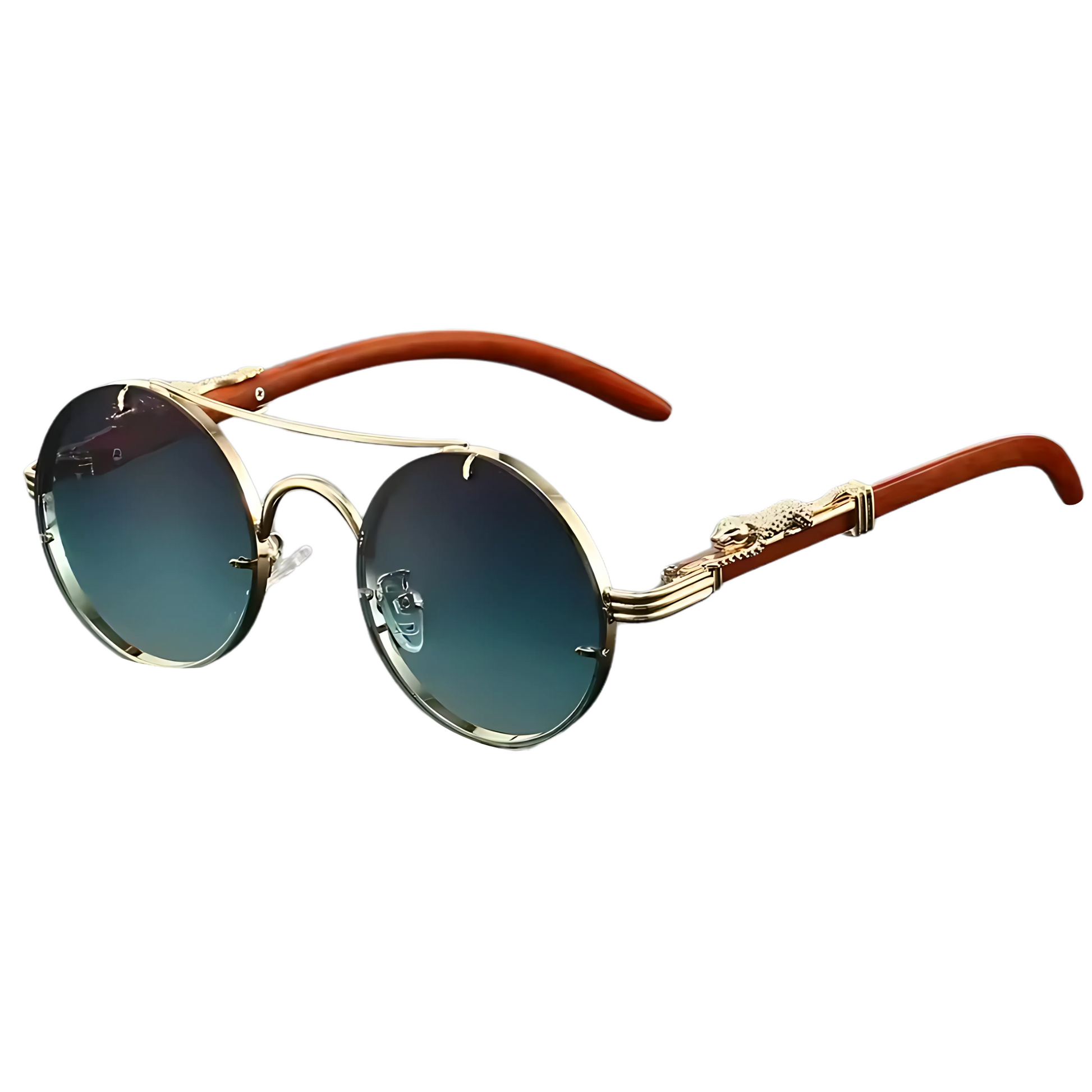 lunettes de festival vintage détail jaguar bleu