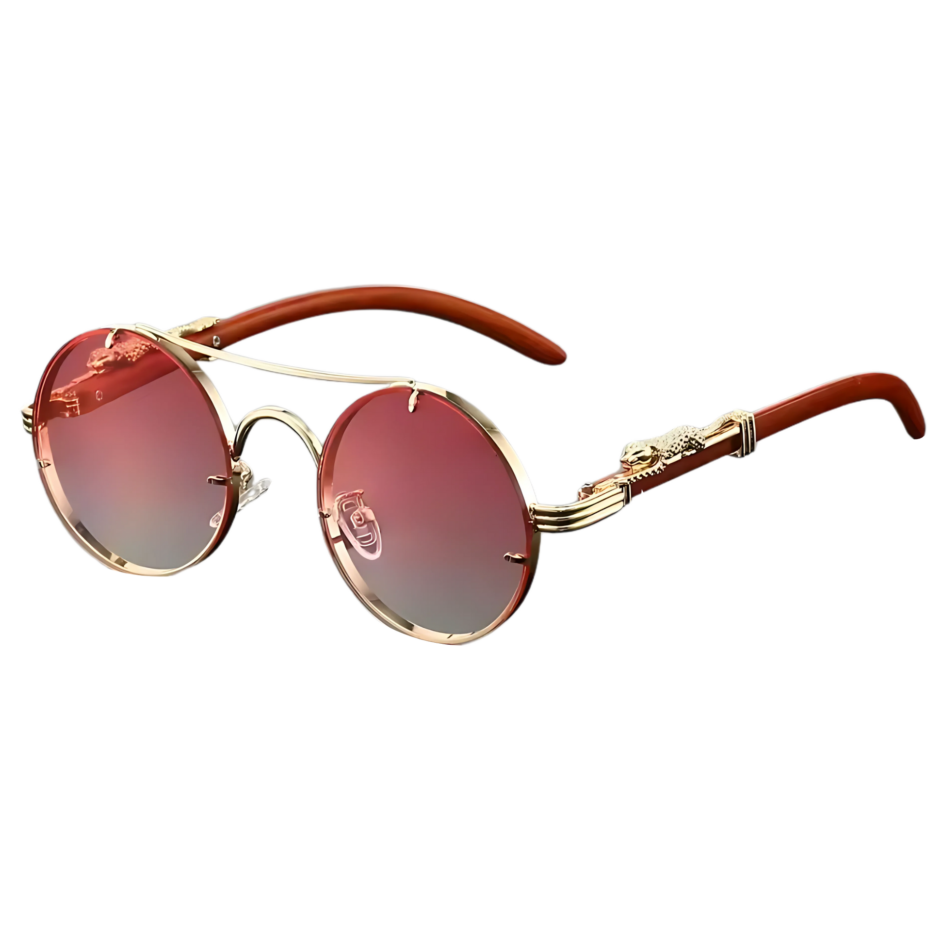 lunettes de festival vintage détail jaguar rose