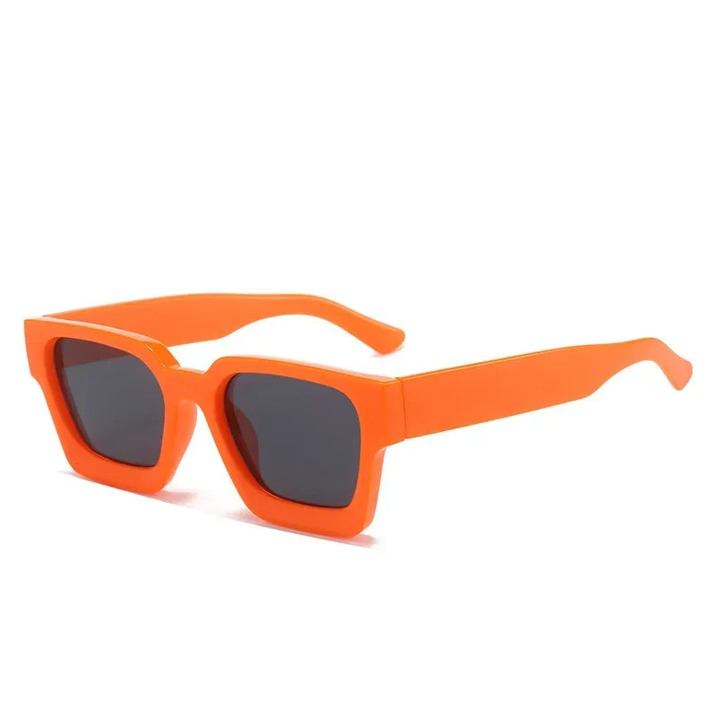 lunettes de soirée en forme carré fashion orange