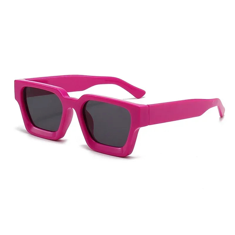 lunettes de soirée en forme carré fashion rose flashy