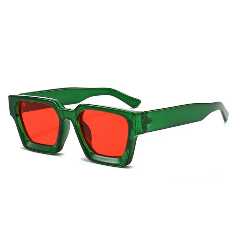 lunettes de soirée fashion translucides vert et rouge