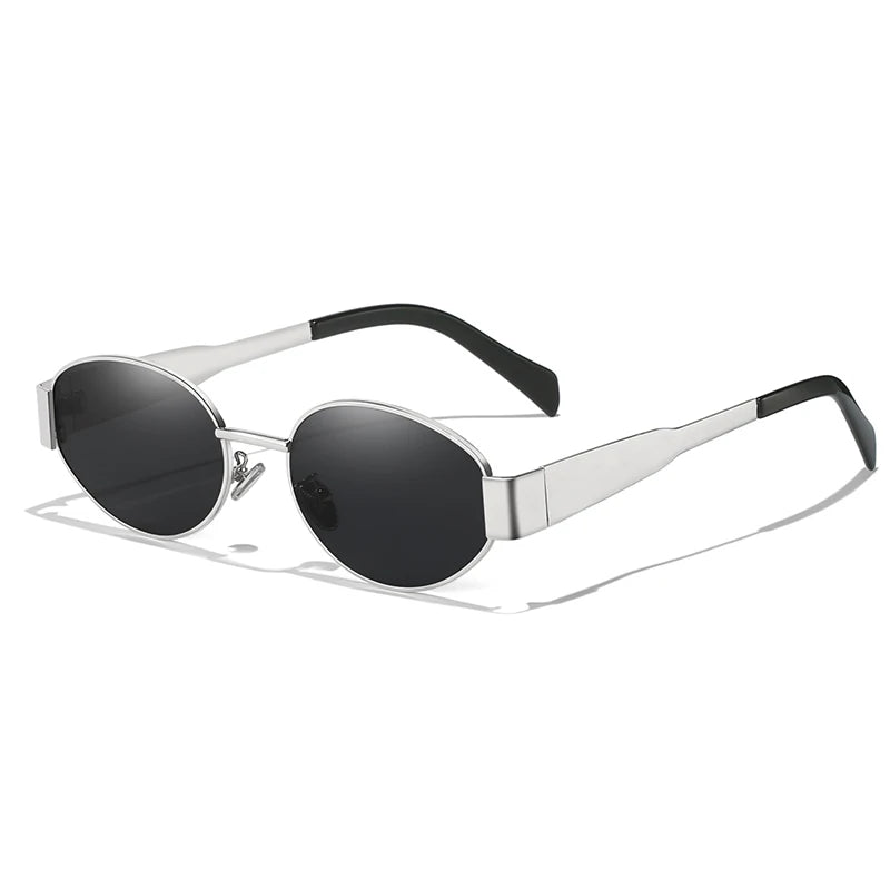 lunettes de soirée forme ovale vintage retro noir argent