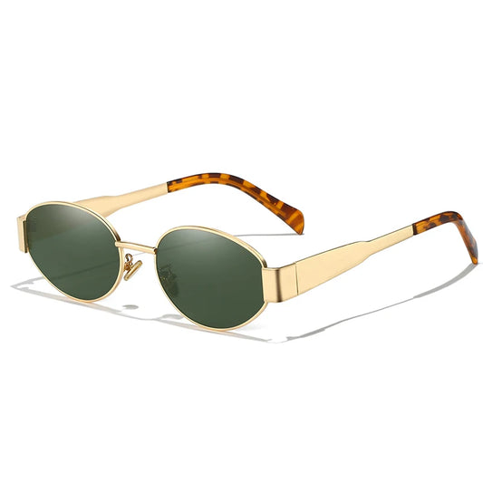 lunettes de soirée forme ovale vintage retro vert or