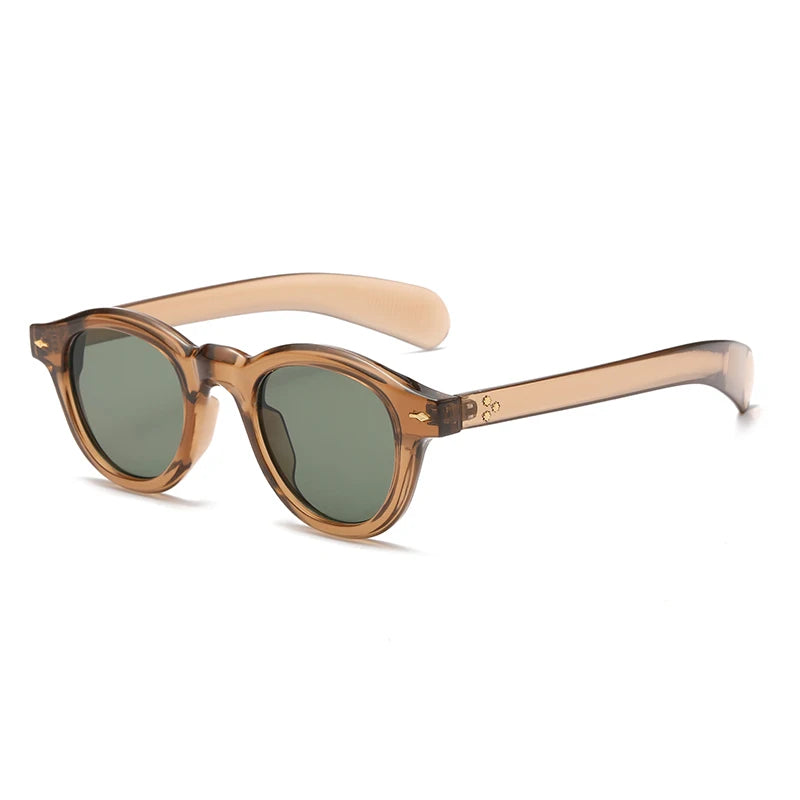 lunettes de soleil de festival ronde translucide marron