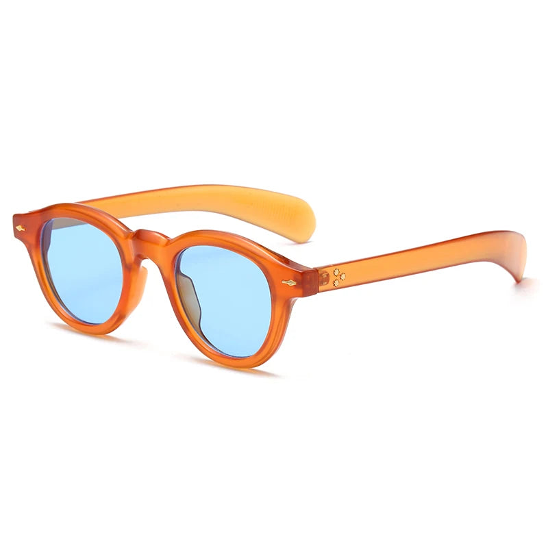 lunettes de soleil de festival ronde translucide orange