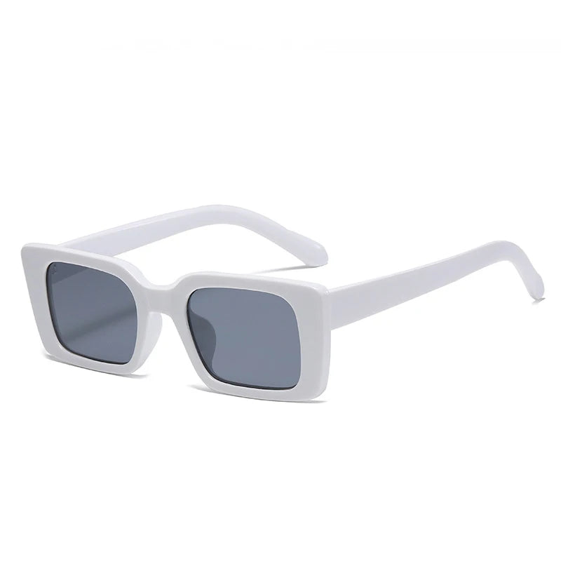 lunettes de soleil de soirée forme carrée blanc