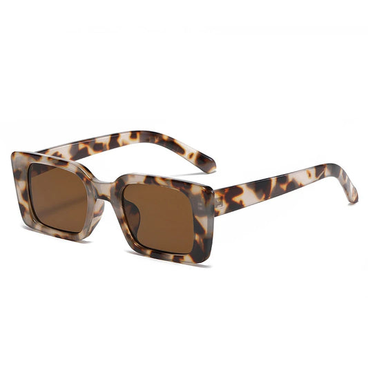 lunettes de soleil de soirée forme carrée écaille de tortue