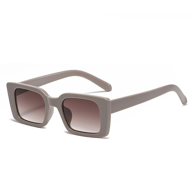 lunettes de soleil de soirée forme carrée kaki marron